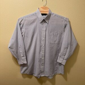Men’s 17 1/2 34-35 Stafford Essentials Cotton Blend Check The Blazer Shirt